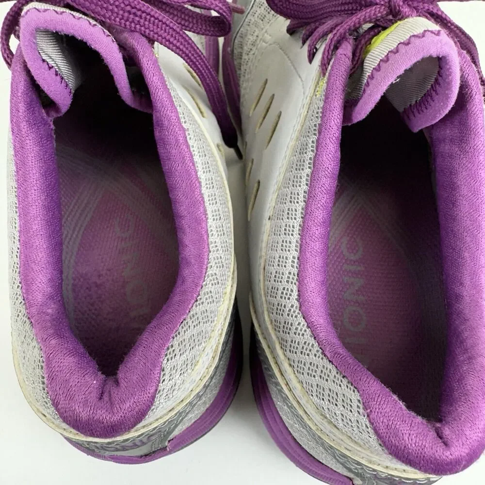 Vionic Venture Low Top Sneaker Silver Purple Arch Support Orthopedic Shoe Size 6